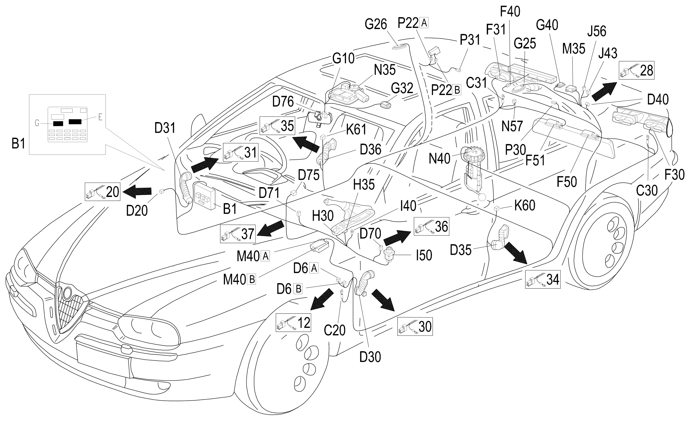 Rear harness