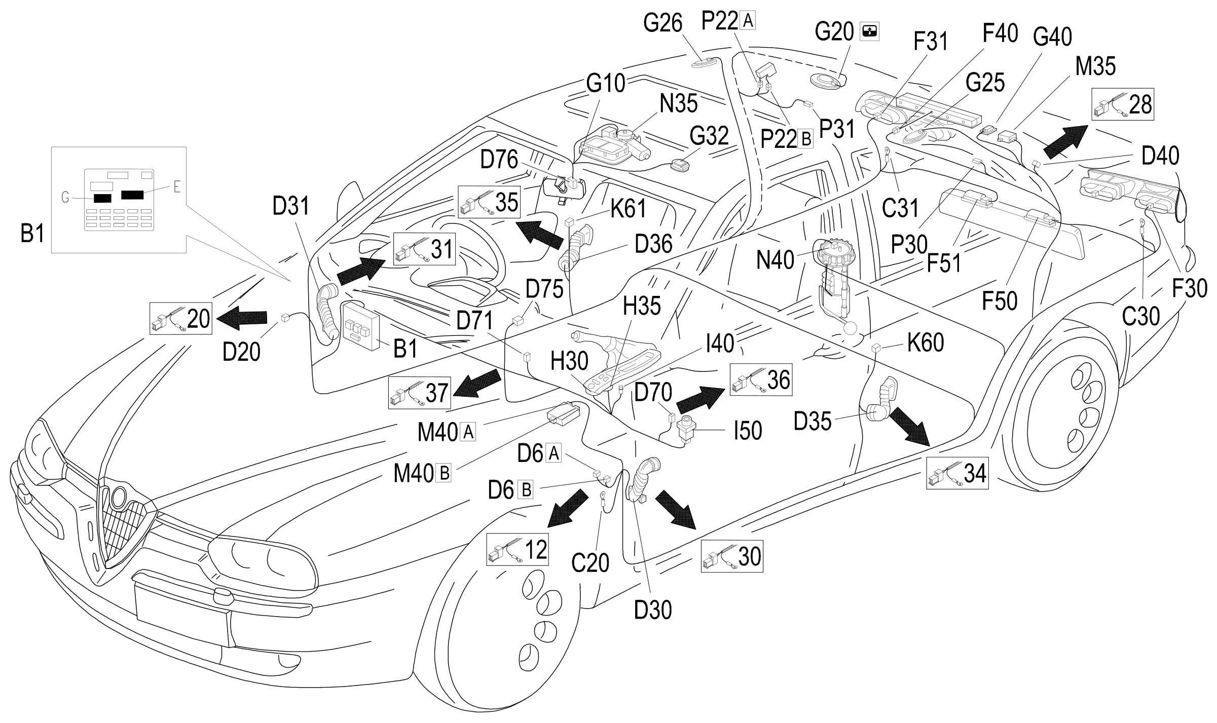 Rear harness