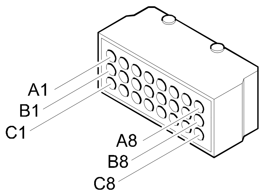 Connector D3, Front / battery connection