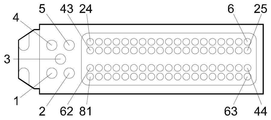 Connector P61, Right door mirror