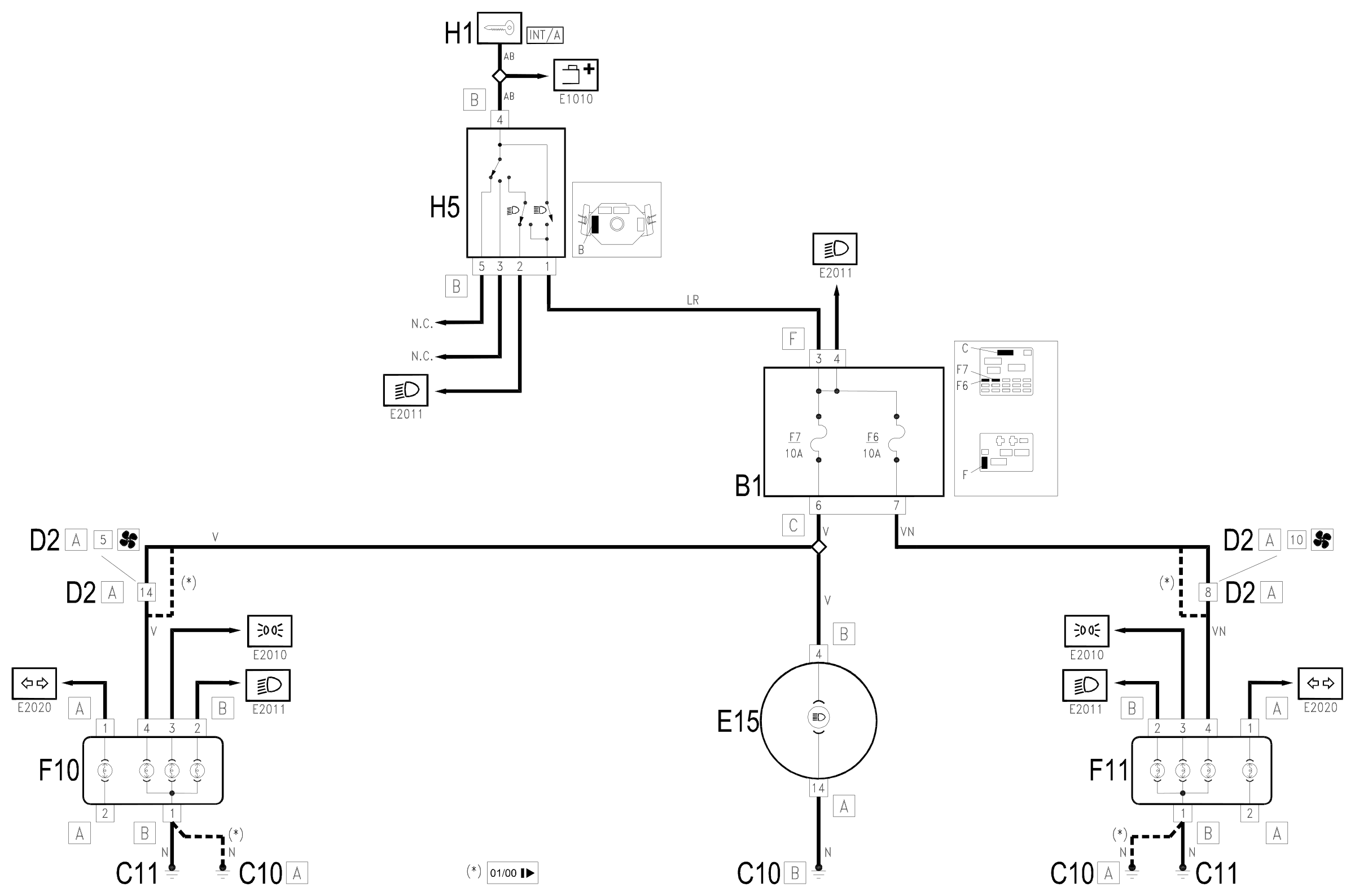 Wiring diagram E2012 MAIN BEAM