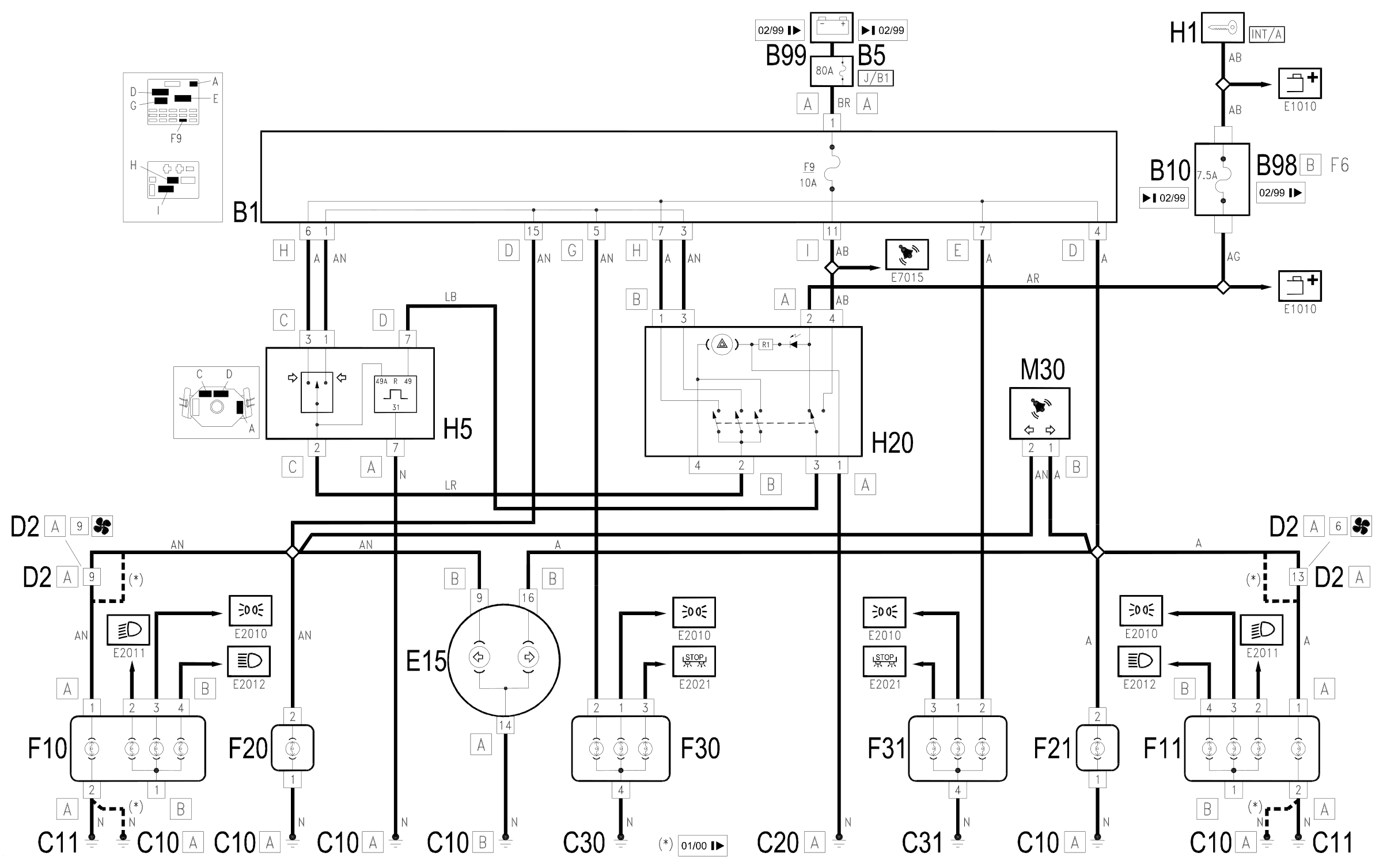 Wiring diagram E2020 TURN/ HAZARD LIGHTS
