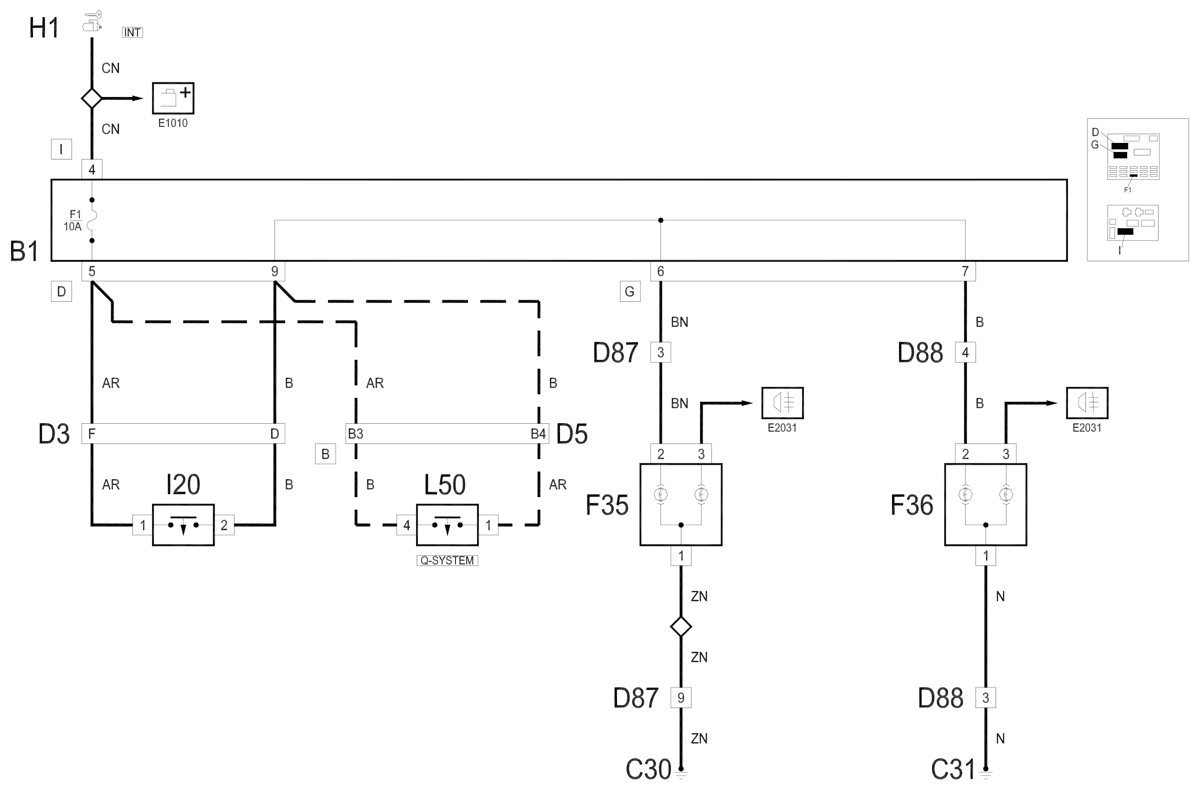 Wiring diagram E2022 REVERSE LIGHT