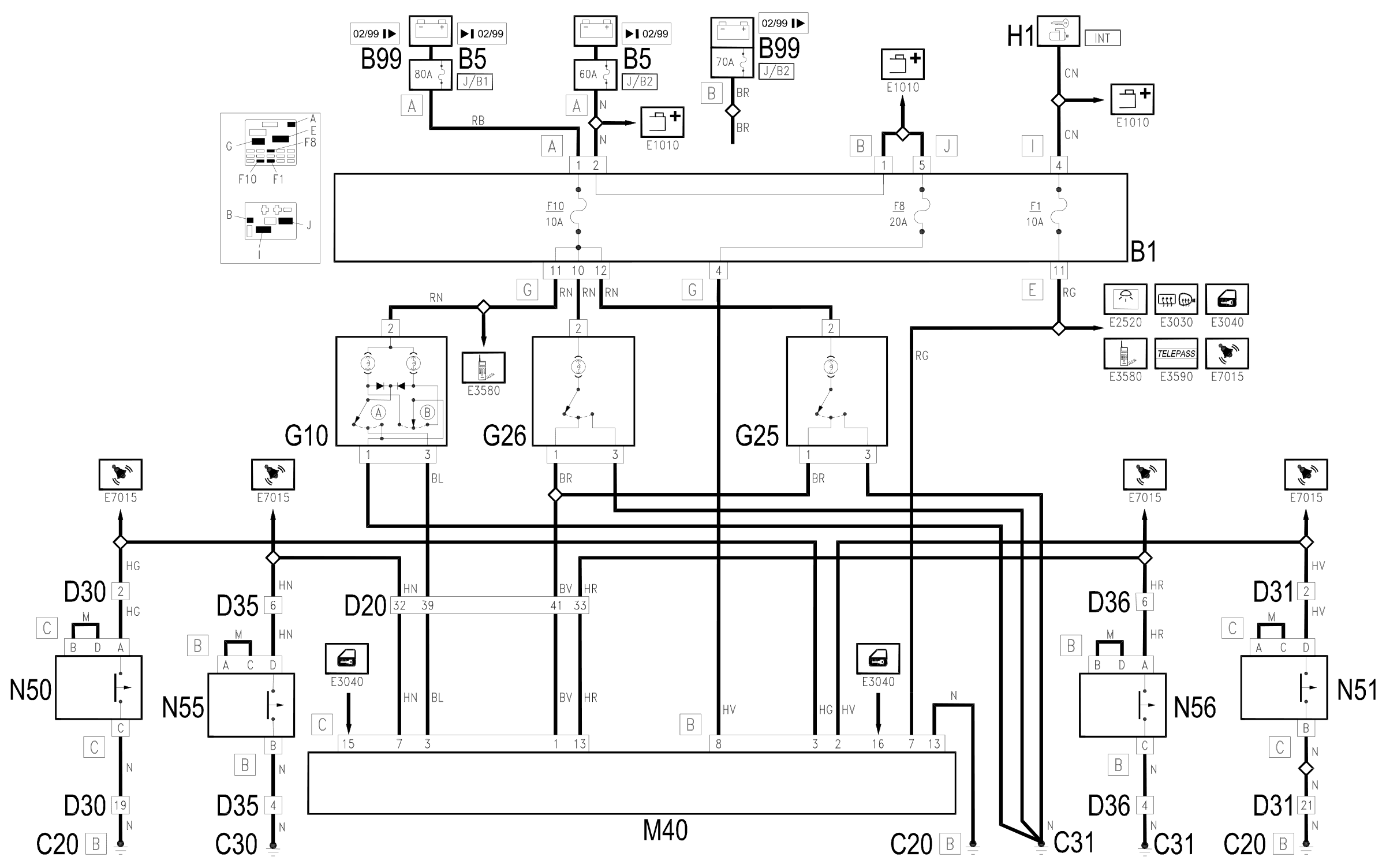 Wiring diagram E2510 ROOF LAMP
