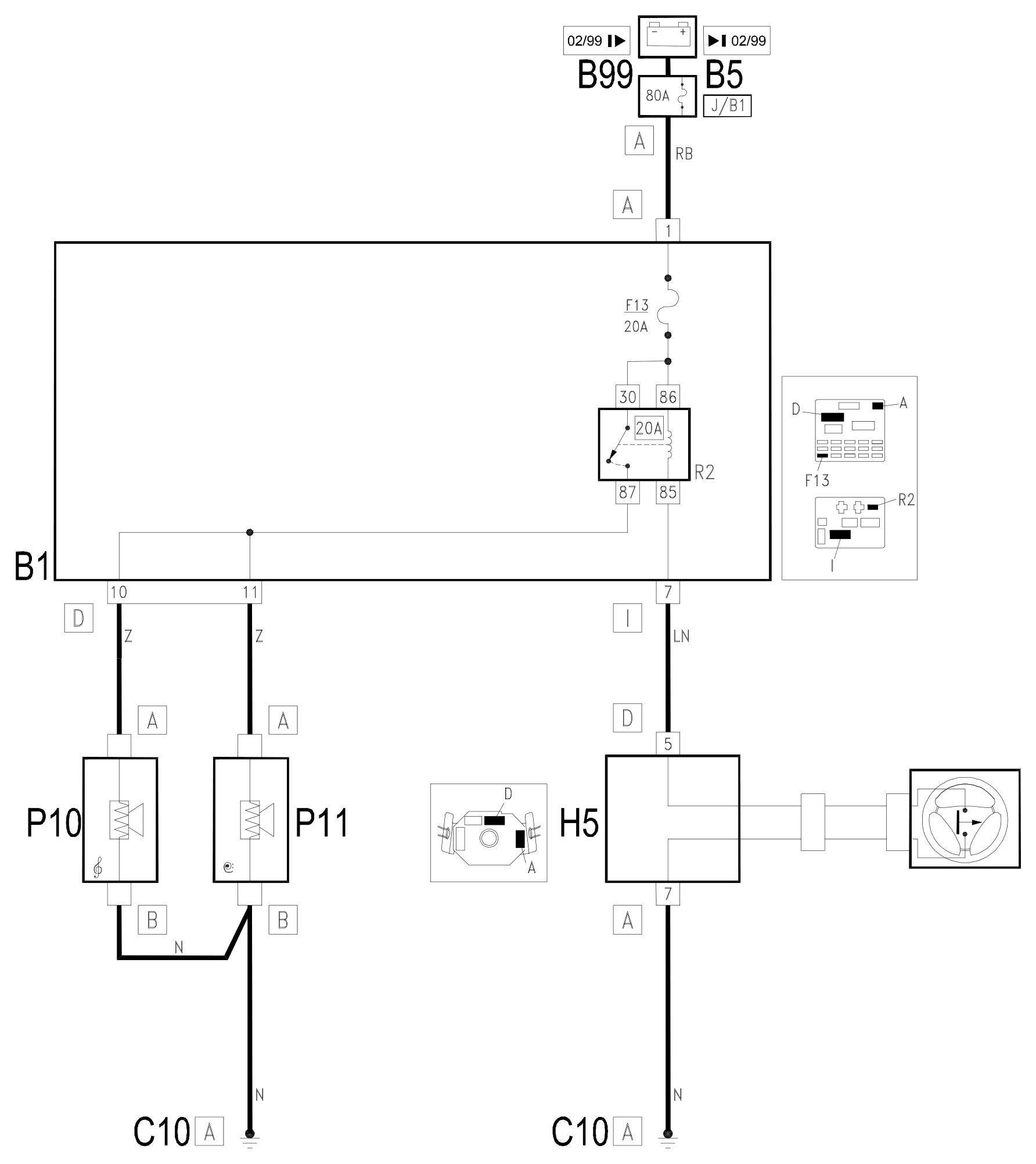 Wiring diagram E3010 HORNS