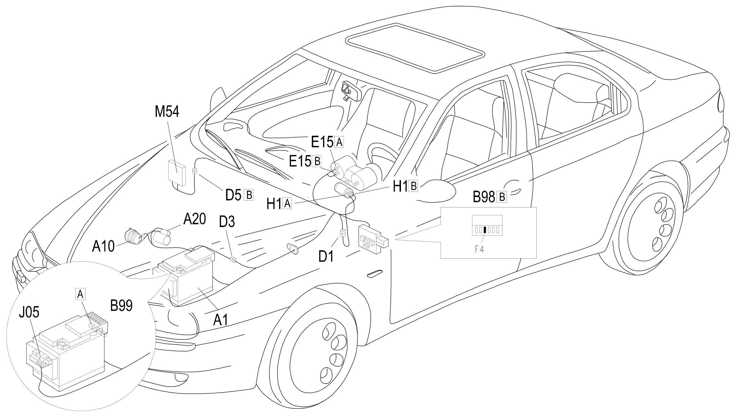 Location of components, E5010