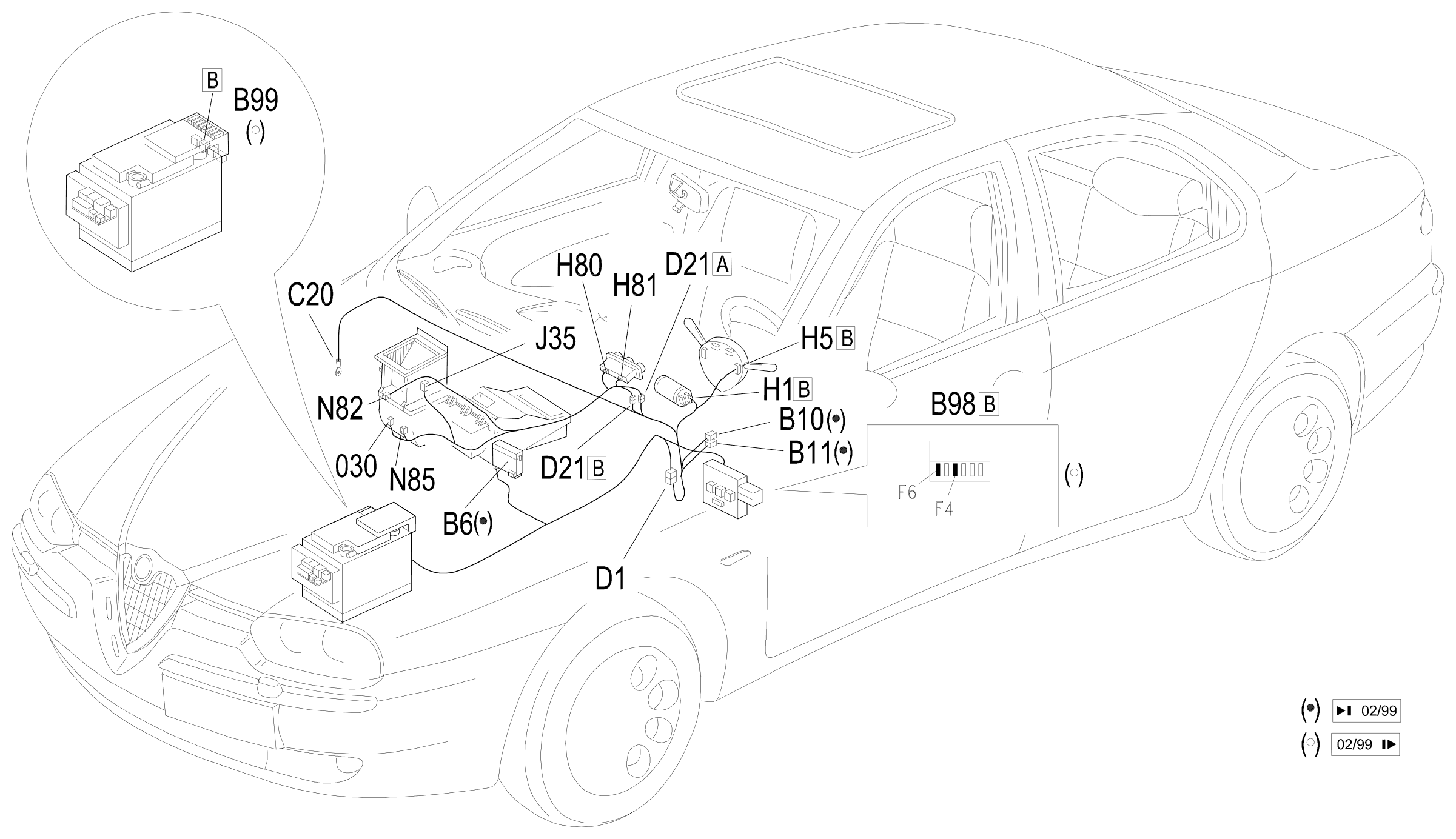 Location of components, E6010