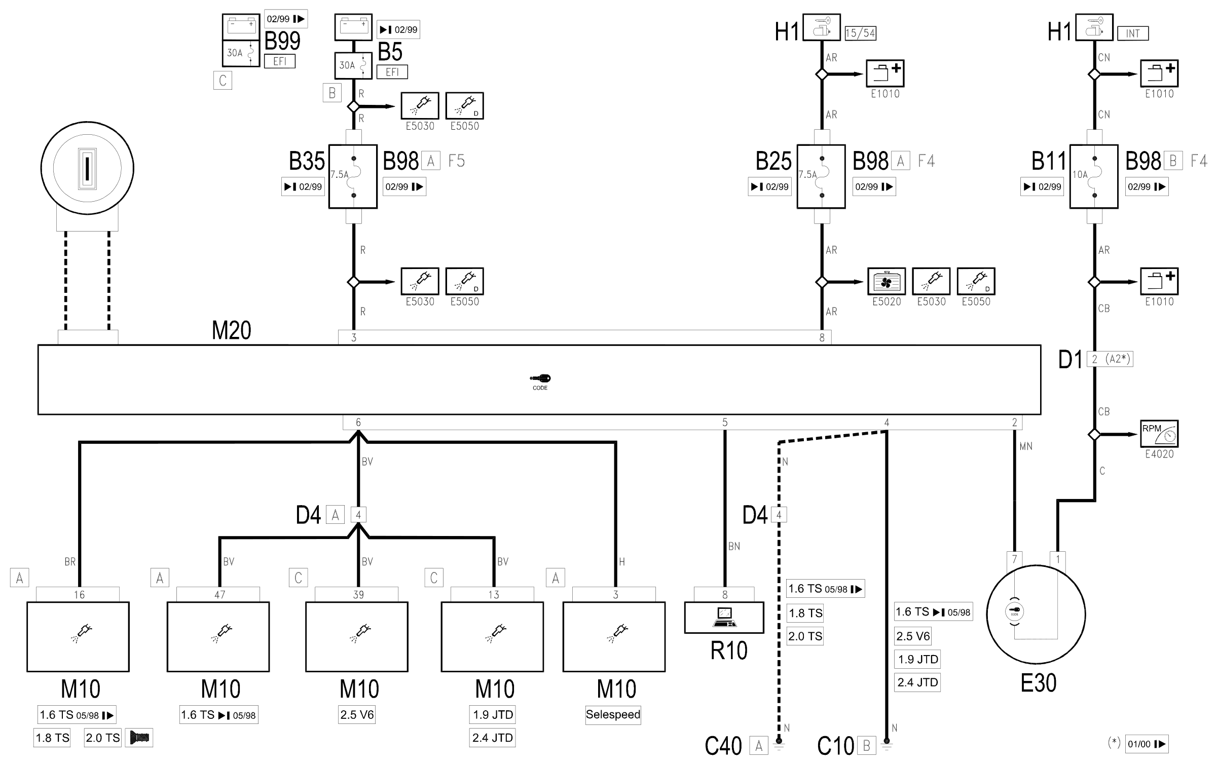 Wiring diagram E7010 CODE