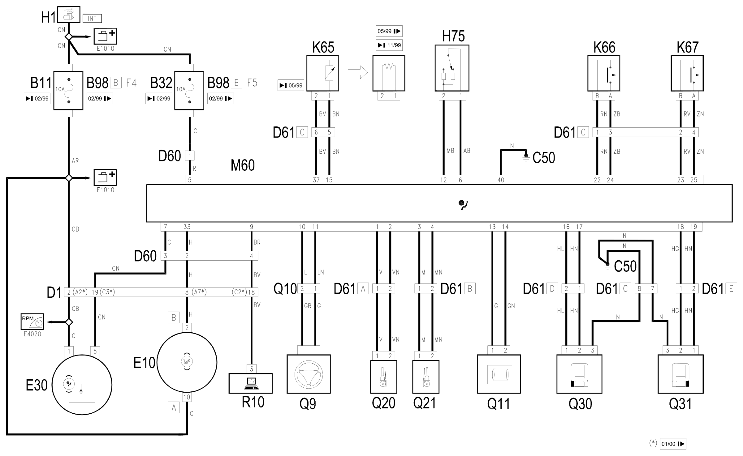Wiring diagram E7030 AIRBAG