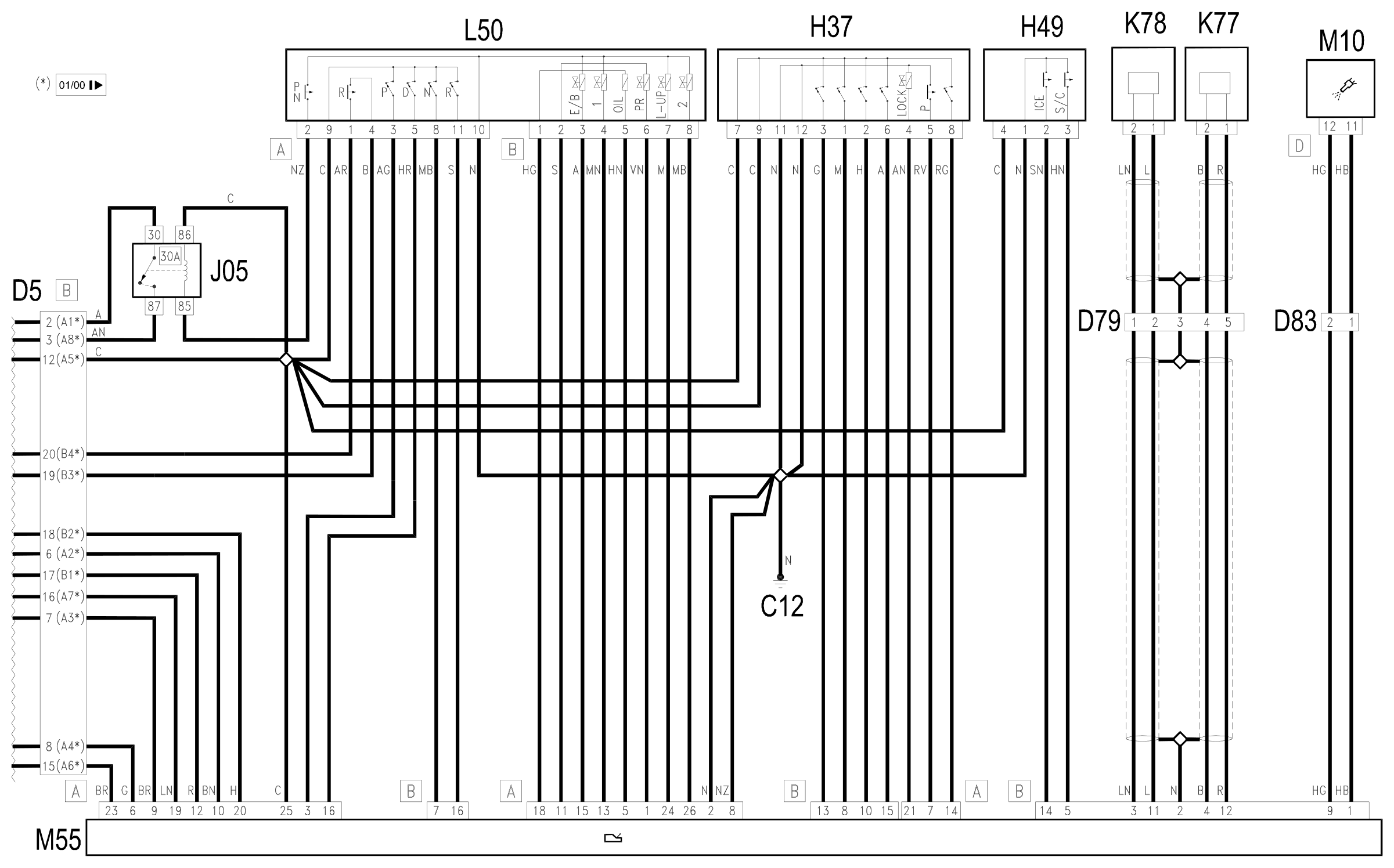 Wiring diagram E7050 AUTOMATIC TRANSMISSION