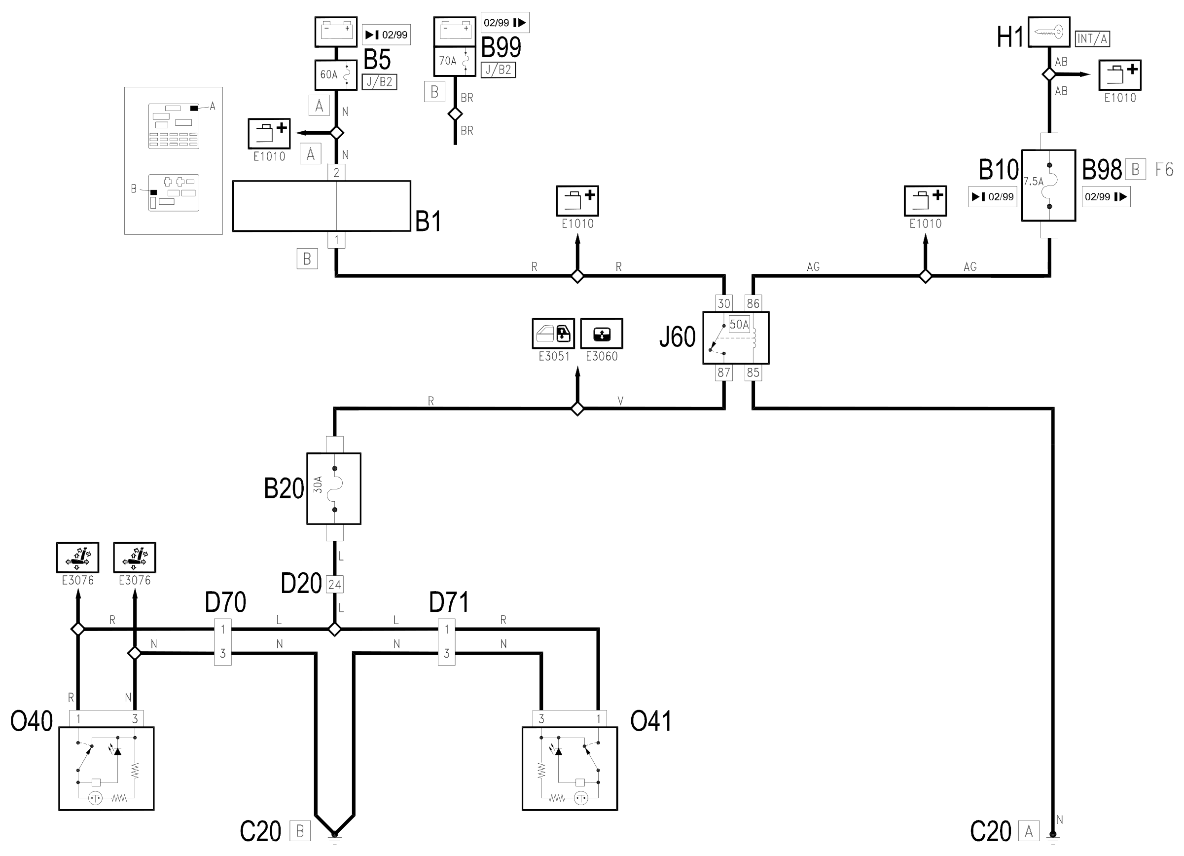 Wiring diagram E3075 HEATED SEATS