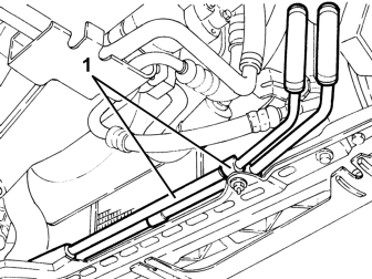 Rigid pipes duplex of power steering system hydraulic circuit from to heat exchanger coil or radiator r r
