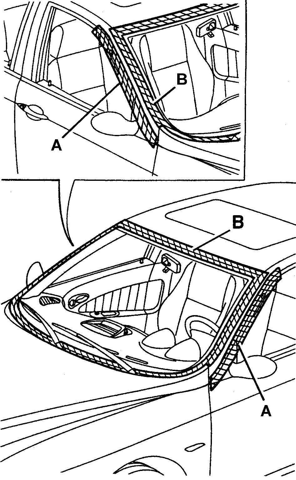 Location of windscreen wind noise