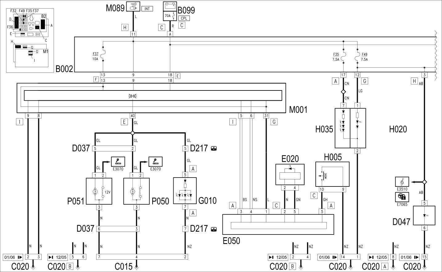 CONTROLS LIGHTING - WIRING DIAGRAM
