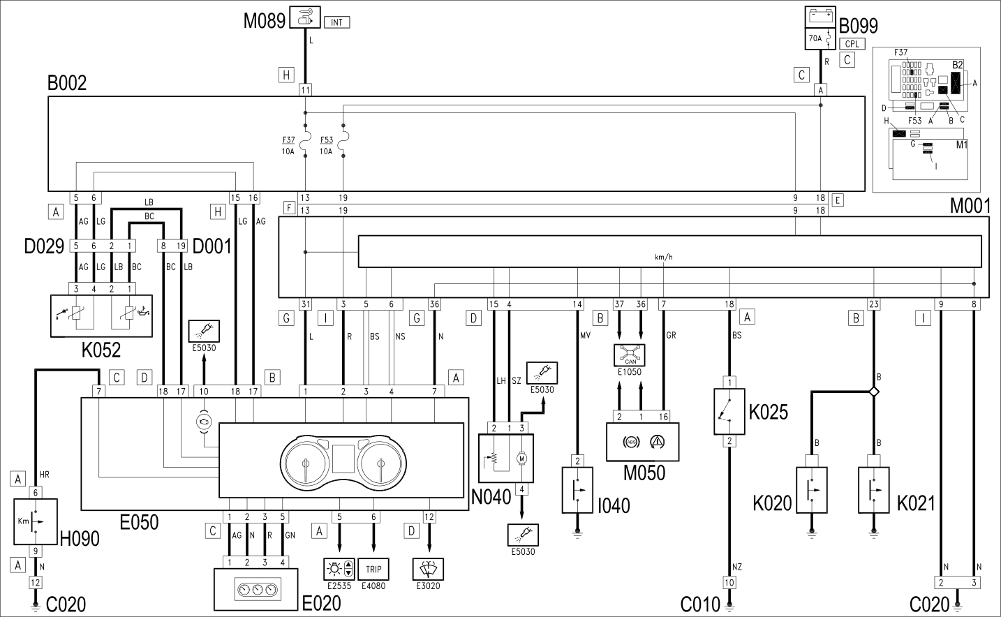 INSTRUMENT PANEL - WIRING DIAGRAM