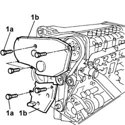 TOOTHED TIMING BELT - R R WITH ENGINE REMOVED