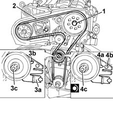 TOOTHED TIMING BELT - R R WITH ENGINE REMOVED