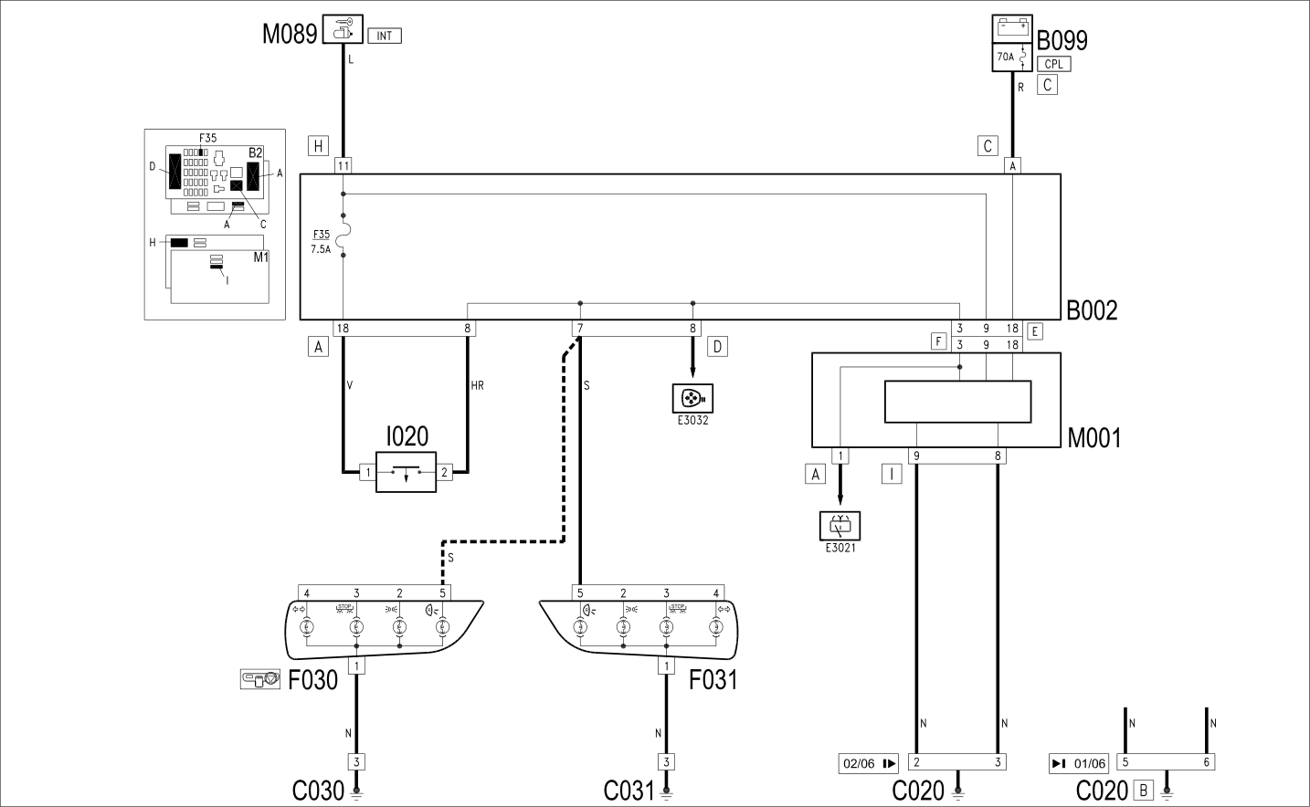 REVERSING LIGHTS - WIRING DIAGRAM