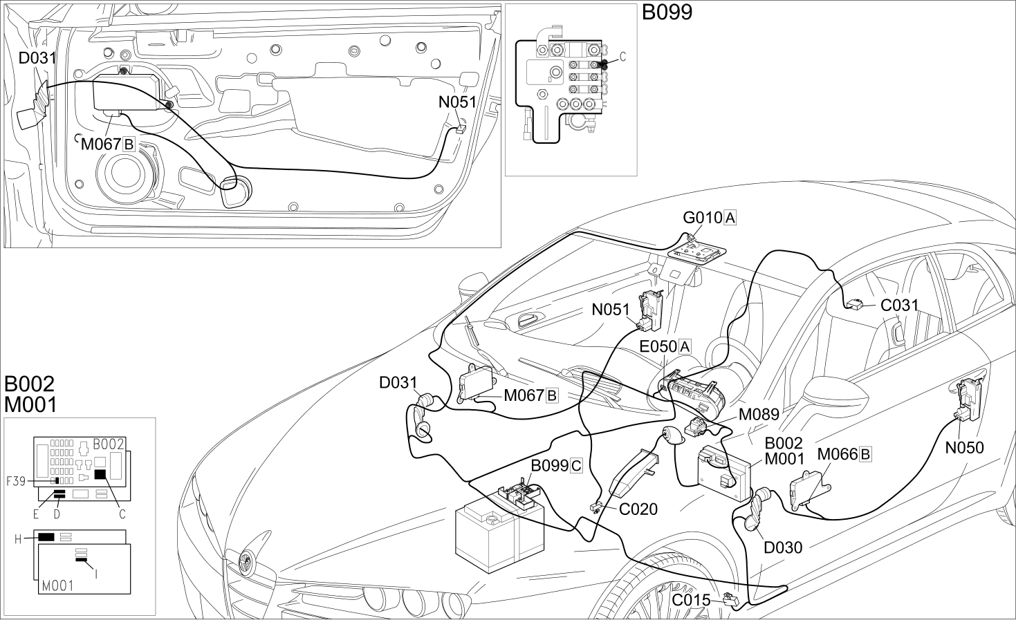 COURTESY LIGHTS - COMPONENT LOCATION