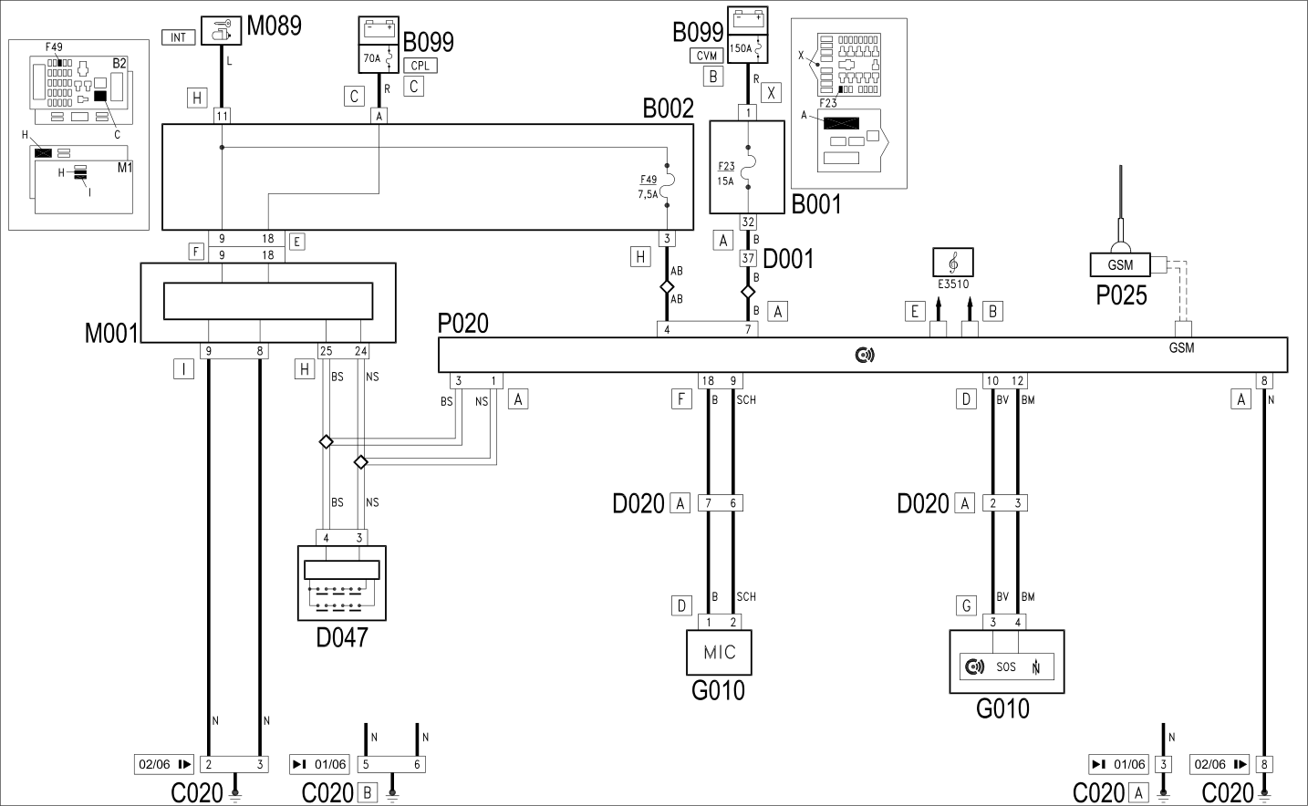 INTEGRATED RADIOPHONE - WIRING DIAGRAM