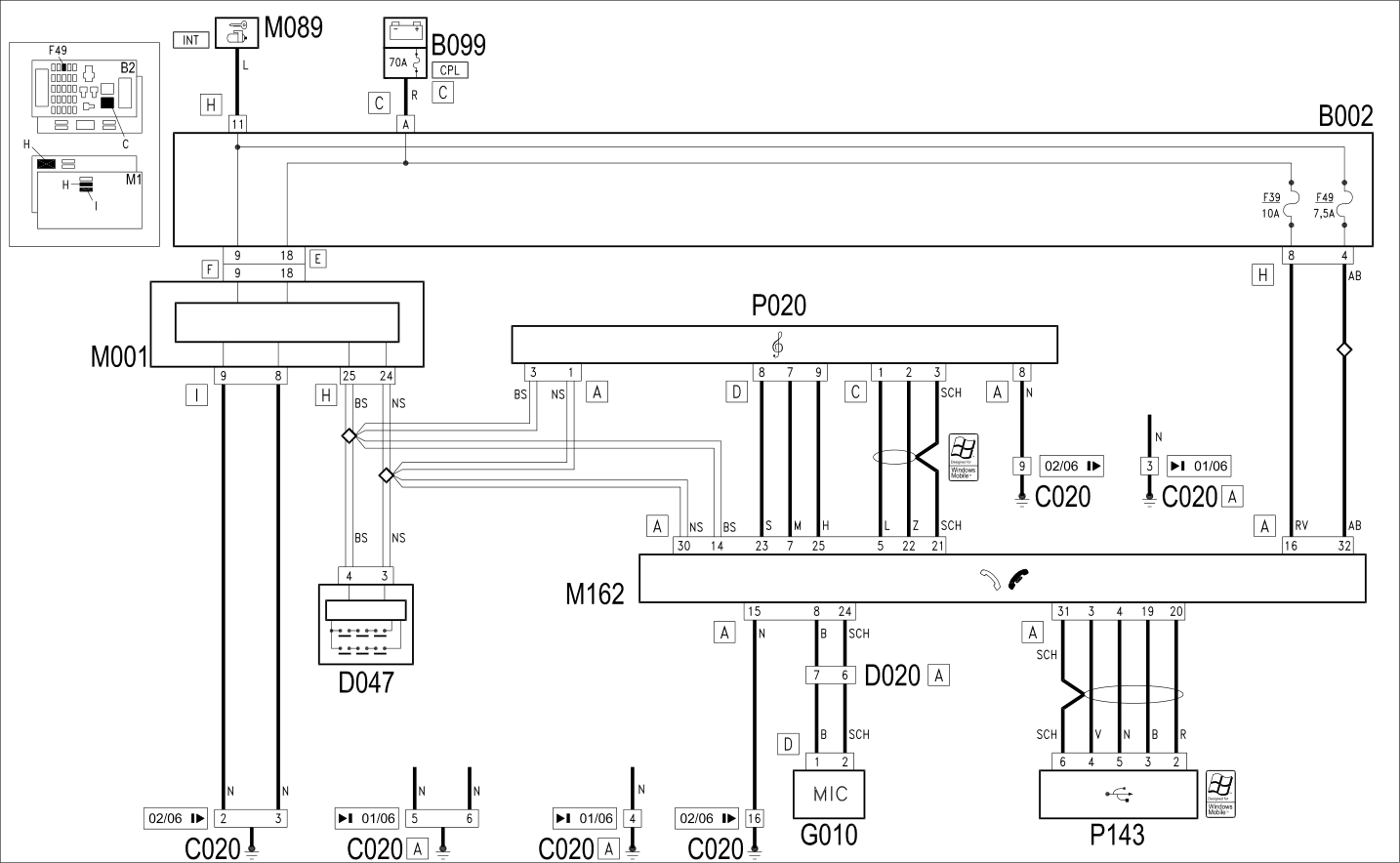 INTEGRATED RADIOPHONE - WIRING DIAGRAM