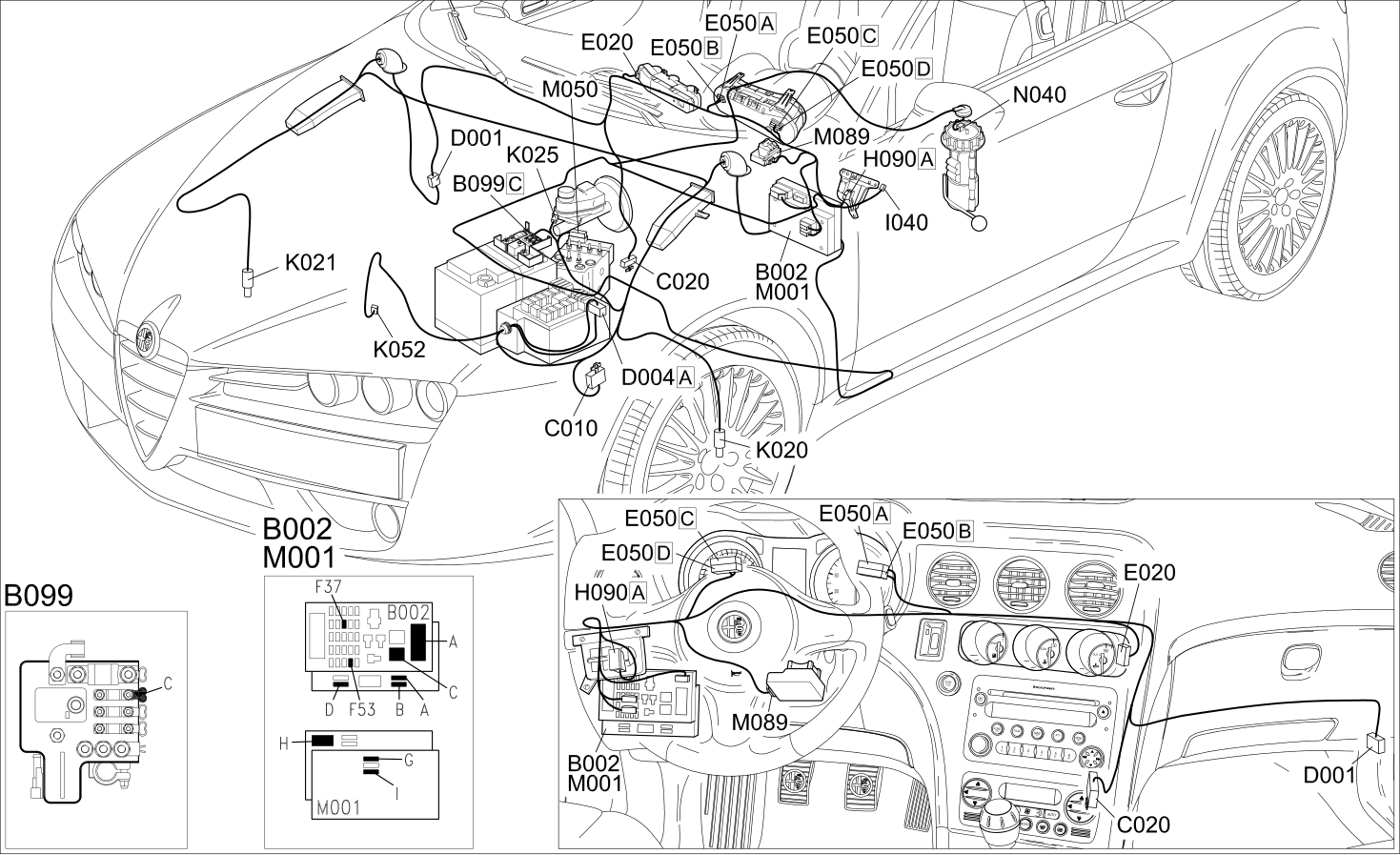 INSTRUMENT PANEL - COMPONENT LOCATION