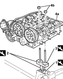 CAMSHAFT IN CYLINDER HEAD - R R WITH HEAD REMOVED