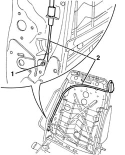 BACKREST FOLDING CONTROL CABLE/ROD - R.R.