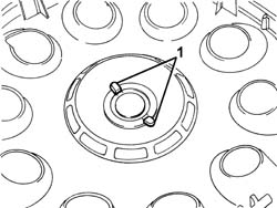 CREST ON HUB CAP PLATES - R R