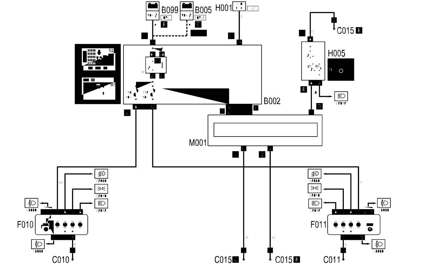 DIPPED HEADLAMPS - WIRING DIAGRAM
