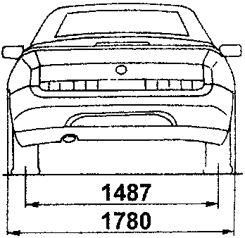 Rear view of Spider vehicle with dimensions 1487 and 1780