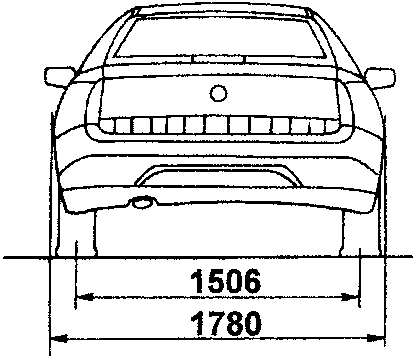 Rear view with dimensions 1506 and 1780