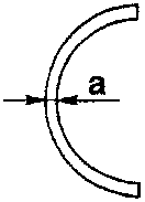 Main half bearing, thickness a