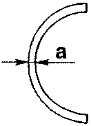 Main half bearing, thickness a