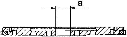 Engine flywheel section, centre bushing bore a