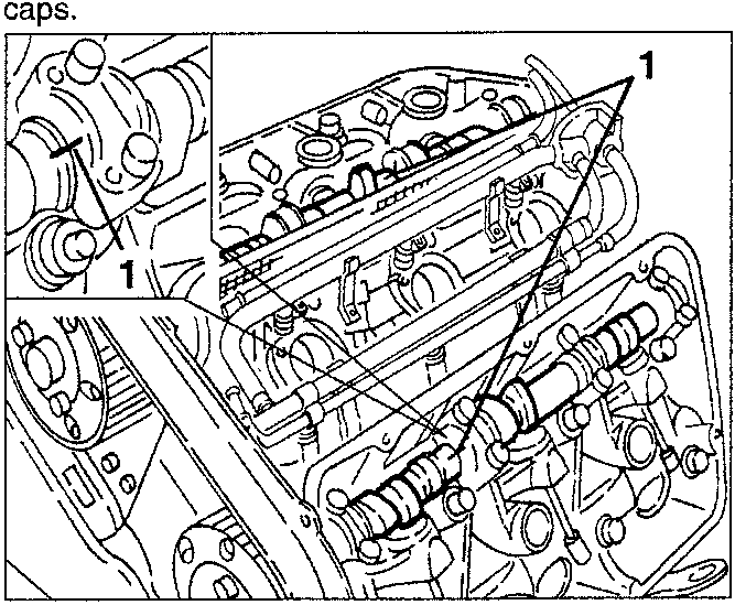 Diagram showing engine components with numbered parts 1