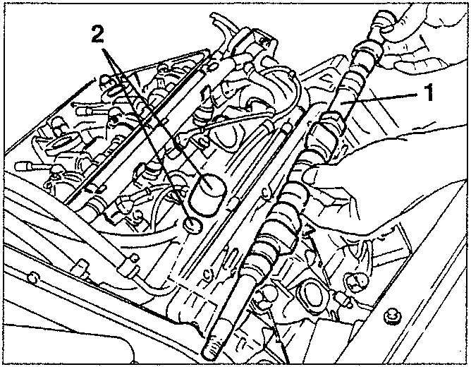 Camshaft removal with tools 1.822.151.000 and 1.822.146.000
