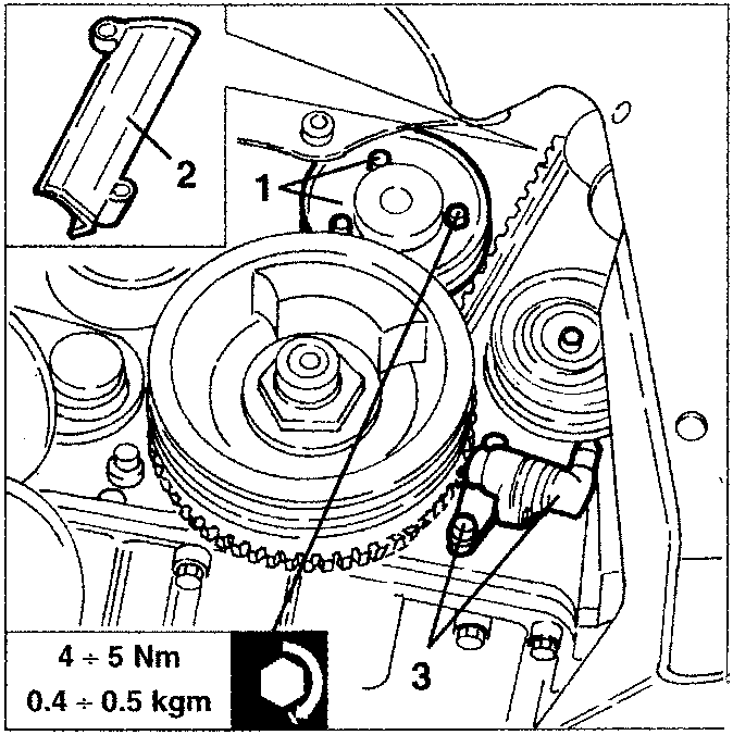 Timing belt components diagram
