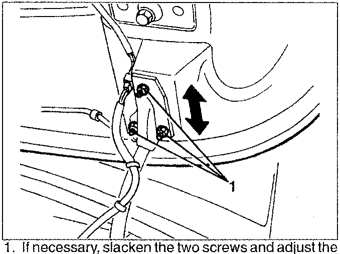 Diagram showing adjustment of lock strikers with arrows indicating longitudinal and cross-wise adjustment.