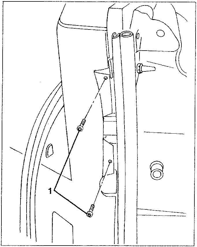 Diagram showing screws fastening hood compartment partition