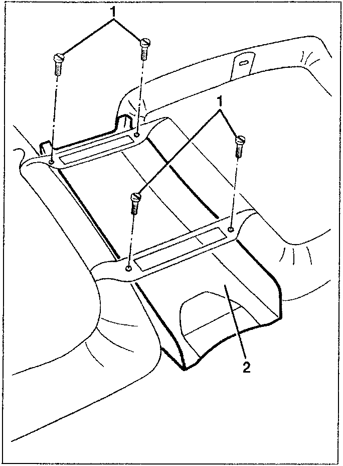 Diagram showing screws and partition