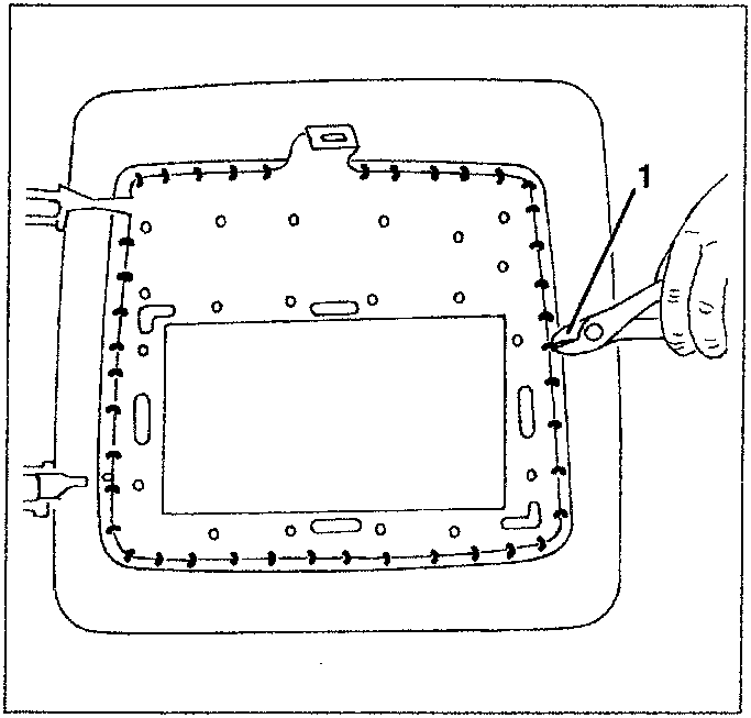 Diagram showing pliers removing clips from cover