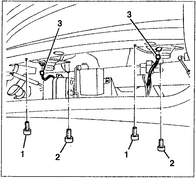Diagram showing speaker bracket screws and connectors