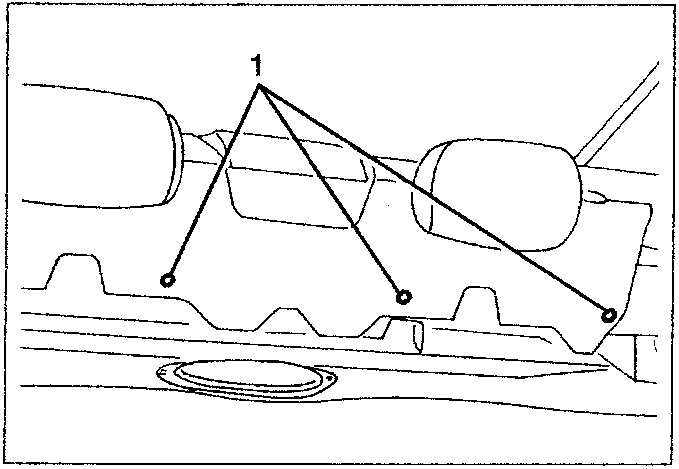 Diagram showing plastic nails on parcel shelf