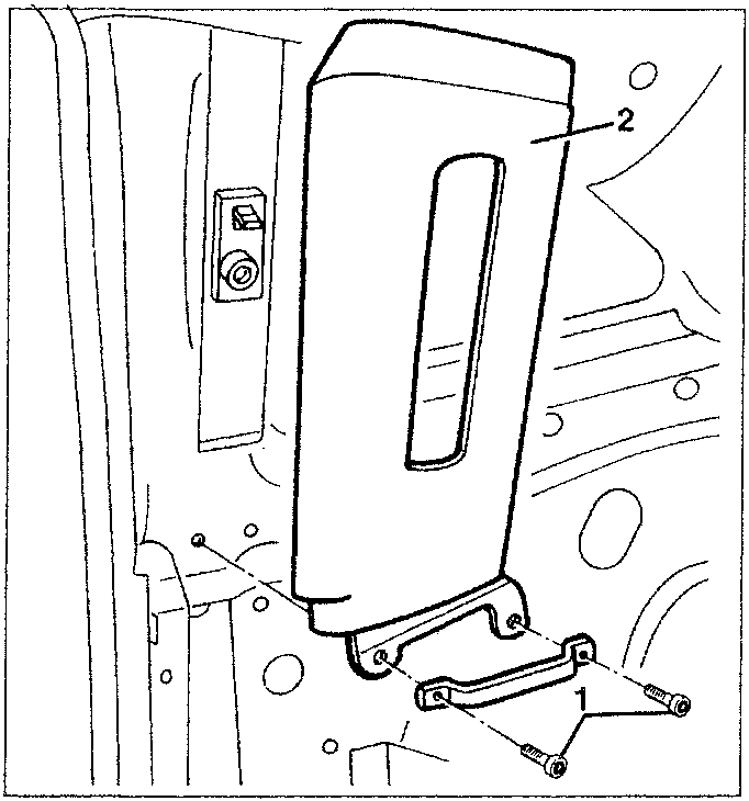 Diagram showing pillar trim removal with part labels