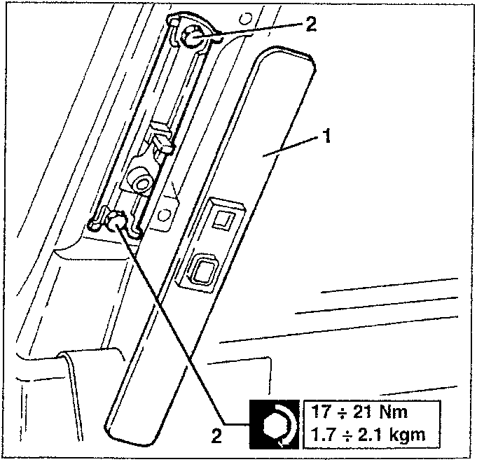 Diagram showing adjustment device with torque specifications.