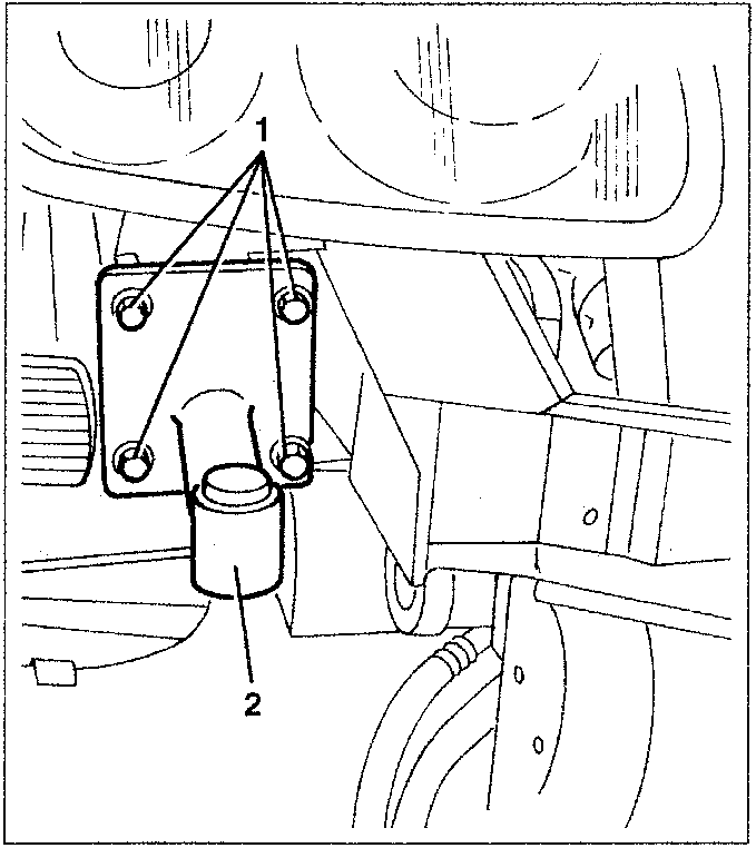 Bumper connection bracket removal diagram showing bracket and screws