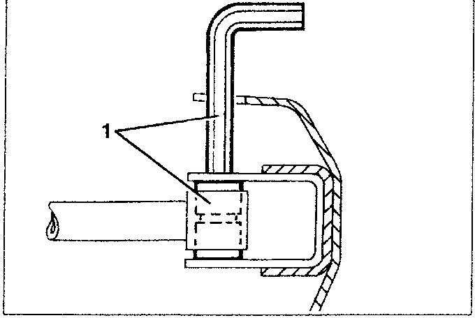 Detail of Allen wrench engaging a bolt in bumper connection bracket