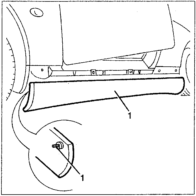 Underdoor strip being removed with a nail