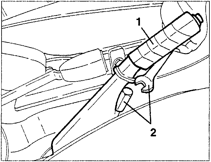 Handbrake control lever and adjustment screw